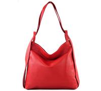 modamoda de - T192 - ital. Zaino da donna 2in1 in pelle, Colore:signalrot