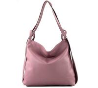 modamoda de - T192 - ital. Zaino da donna 2in1 in pelle (Rosa Antico)
