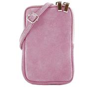 modamoda de T197 - Borsa a tracolla da donna in pelle da 6,7 pollici, realizzata a mano in Italia, lilla., xs