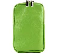 modamoda de - T197 - ital. Leder Umhänge- / Handytasche Klein, Colore:mela verde