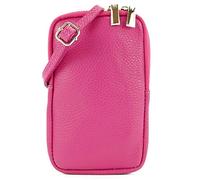 modamoda de - T197 - ital. Leder Umhänge- / Handytasche Klein, Colore:Rosa Molto Scuro