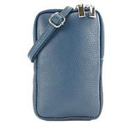 modamoda de - T197 - ital. Leder Umhänge- / Handytasche Klein, Colore:zaffiro