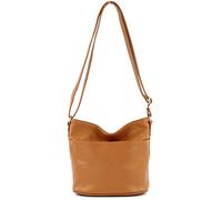 modamoda de - T198 - Borsa a tracolla piccola piccola in pelle, marrone chiaro, s