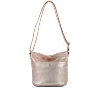 modamoda de - T198 - Borsa a tracolla piccola piccola in pelle, oro rosa metallizzato, s