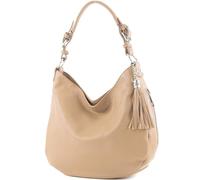 modamoda de T200 Borsa a tracolla da donna in pelle made in Italy, beige., m