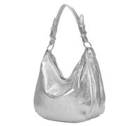 modamoda de - T200 - borsa a tracolla/spalla in pelle ital, Colore:argento metallizzato