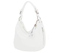 modamoda de - T200 - borsa a tracolla/spalla in pelle ital, Colore:Bianco