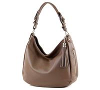 modamoda de - T200 - borsa a tracolla/spalla in pelle ital, Colore:Marrone Chiaro