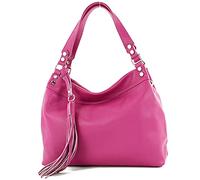 modamoda de - T201 - ital. Borsa a tracolla da donna in vera pelle, Colore: rosa., m
