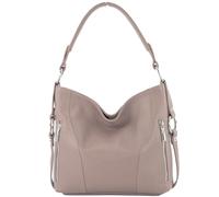 modamoda de - T202 - ital. Borsa a tracolla da donna in pelle, Grigio, m