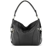 modamoda de - T202 - ital. Borsa a tracolla da donna in pelle, Nero , M