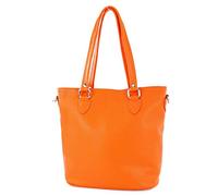 modamoda de - T215 - Borsa shopper in pelle italiana Large, Colore: arancione., L