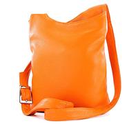 modamoda de - T221 - ital. Borsa a tracolla media in pelle, Colore: arancione., m