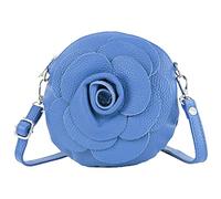 modamoda de T225 Borsa a tracolla da donna in pelle borsa da sera pochette fiorite piccola fatta a mano in Italia, blu signalblau, s