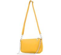 modamoda de - T237 - Borsa a tracolla piccola in pelle, giallo mais, s