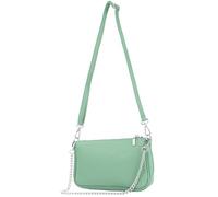 modamoda de - T237 - Borsa a tracolla piccola in pelle, Grigio-verde, s