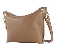 modamoda de T243 Borsa a tracolla da donna in pelle made in Italy, Colore: marrone chiaro., s