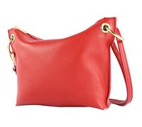 modamoda de T243 Borsa a tracolla da donna in pelle made in Italy, rosso brillante, s