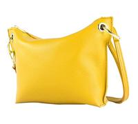 modamoda de T243 Borsa a tracolla piccola in pelle made in Italy, giallo sole, Small