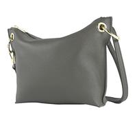 modamoda de T243 Borsa a tracolla piccola in pelle made in Italy, grafite, Small