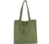 modamoda de - T247 - Ital. Borsa shopper in pelle con tasca interna rimovibile, verde oliva, L