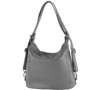 modamoda de - T249 - ital. Zaino 2 in 1 da donna in pelle, grafite, Medium