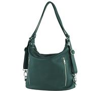 modamoda de - T249 - ital. Zaino da donna 2 in 1 in pelle, nero, m