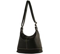 modamoda de - T251 - ital. Borsa a tracolla taglia M in pelle, Nero , m