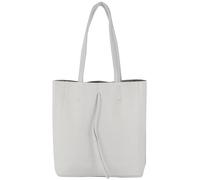 modamoda de - T253 - Ital. Borsa con manico con tasca interna in pelle, bianco, m