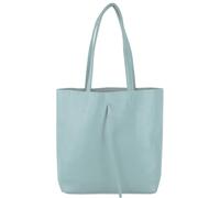 modamoda de - T253 - Ital. Borsa con manico con tasca interna in pelle, blu ghiaccio, m