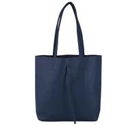 modamoda de - T253 - Ital. Borsa con manico con tasca interna in pelle, blu zaffiro, m