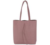 modamoda de - T253 - Ital. Borsa con manico con tasca interna in pelle, rosa antico, m