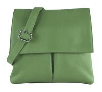 modamoda de - T63LEDER - Borsa a tracolla da donna in pelle, Grigio-verde, s