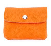 Modamoda P09 - Portamonete da donna in pelle italiana, Arancione, XS, Italiano