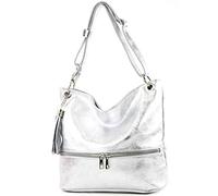 Modamoda Signore Borsa in Pelle Tracolla, Colore: Argento