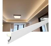Modanatura a corona a LED per illuminazione indiretta, 30 m, in alluminio, per soffitto e parete, moderna, per casa e ufficio, per migliorare l'atmosfera e lo stile