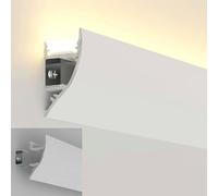 Modanatura a corona da parete per illuminazione indiretta, supporto per canale LED in alluminio da 7,5 m, per soffitto e parete, profilo decorativo decorativo per la casa moderna (7,5 m)