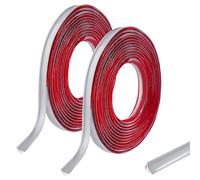 Modanatura Autoadesiva Flessibile, Bordo del Quadrante PVC Striscia di Bordatura per Pareti Angolari, Strisce di Calaftaggio per Parete, Striscia Triangolare Autoadesiva(12mmx6mm, Rotoli 5Mx2, Grigio)
