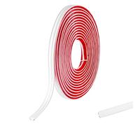 Modanatura Autoadesiva Flessibile, Bordo del Quadrante PVC Striscia di Bordatura per Pareti Angolari, Strisce di Calaftaggio per Parete, Striscia Triangolare Autoadesiva(12mmx6mm, 5m,Bianco Opaco)