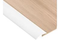 Modanatura autoadesiva per porte in PVC, 3 metri, 3 mm, listello di transizione, listello per pavimento, listello di transizione e bordi, listello di copertura per soglie laminati, bianco (adesivo su