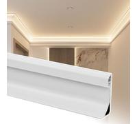 Modanatura Decorativa per soffitto, Canale in Alluminio per Strisce LED per controsoffitti, Profilo angolare Bianco, Modanatura Decorativa a Corona da 1,5 m/4,9 Piedi per Illuminazione Inter