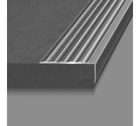 Modanatura Di Alluminio Del Naso Della Scala, 3 Pezzi * 0,9 M Protegge Le Coperture Della Scala Della Soglia Del Punto Per Le Scale Di Legno O Delle Mattonelle Dell'interno E Dell'esterno(Iron gray)