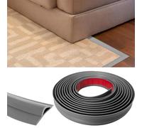 Modanatura di transizione flessibile in TPE, listello autoadesivo per tappeti, moquette e pavimenti, listello di transizione, sigillante per bordi per tappeti, tappeto (grigio scuro - 3 m)
