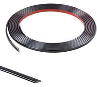 Modanatura flessibile nera opaca, striscia decorativa autoadesiva per piastrelle, pareti, specchi, soffitti, pavimenti, pannelli, armadi, cornici a specchio in PVC da rimuovere e incollare (nero, 8 mm