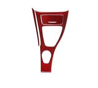 Modanatura Interni Auto Per Serie 3 Per E90 2006 2007 2008 Di Controllo Centrale Del Cambio Posacenere Pannello Cornice Trim In Fibra Carbonio Sticker Accessori Auto(Rosso,RHD)