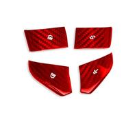 Modanatura Interni Vera Fibra Di Carbonio Dura Per Corvette C8 2020-2023 Adesivo Pannello Volante Auto Accessori Rivestimento Interno Auto Interior Decorative(Rosso)