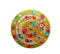 Modanatura Legno 3 Anelli Compleanno Happy Birthday IN Set Bxlxh 215x10x215mm