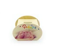 Modanatura Legno Piggy Bank Nascita Bxlxh 115x65x85mm Nuovo Denaro Risparmio