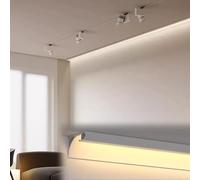 Modanatura per soffitto, Canale di Illuminazione a LED in Alluminio per battiscopa, coperture per battiscopa indiretti e modanature per cornici, Profilo di Illuminazione Decorativa per soffi