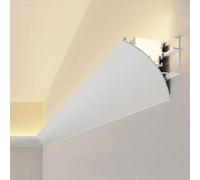 Modanatura per soffitto, Canale di Illuminazione indiretta a LED per soffitto e Parete, Modanatura a Corona da 25 Metri, rondella per pareti Interne, diffusore per Strisce Luminose lineari -